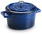 Pentole Agnelli COGHSRP10410B Slowcook Casseruola con Maniglie e Coperchio, Ghisa, Blu, 0.36 L - 10cm