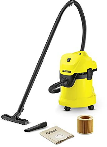 Kärcher 1.629-821.0 WD 3 - Aspirador en Seco y Húmedo 17L, 1000W, Corriente sin Control de Encendido, Modelo Nuevo Plástico