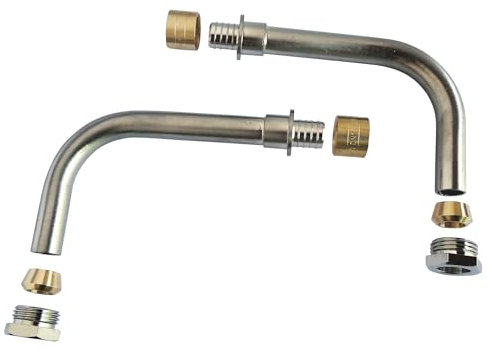 SOMATHERM FOR YOU, Kit de raccordement cannes de radiateur à glissement PER Ø12 - Comprend 2 cannes et 2 raccords Bicône mâle 15/21 pour installation rapide et esthétique