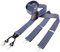 DonDon Hosenträger Herren extra stark gemustert blau weiß 3,5 cm Hosenträger Herren breit mit brauem Leder in Y-Form lang - Starke Clips passend für Anzug Jeans Chinos Vintage Rockabilly Suspenders