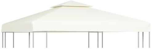 vidaXL Recouvrement de Remplacement d'Auvent, Couverture de Belvédère, Toile de Rechange pour Tonnelle Patio Terrasse Extérieur, Blanc Crème