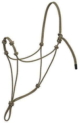 Weaver Leather Silvertip Seilhalfter mit Vier Knoten, Schwarz/Hellbraun, Größe L