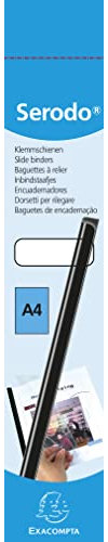 Exacompta 997080E 25er Pack Serodo Klemmschienen kristall 9 mm für DIN A4 bis zu 90 Blatt ideal für Bewerbungen, Dokumente