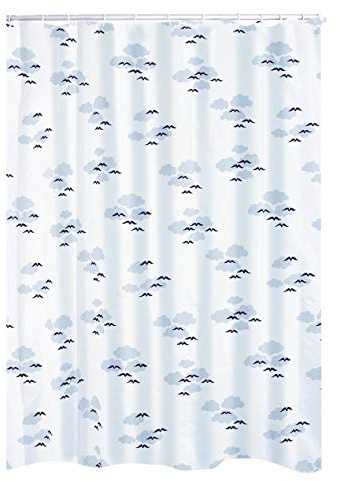 RIDDER Duschvorhang Textil Helgoland inkl. Ringe blau 240x180 cm