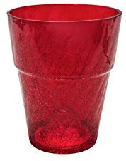 Polnix Cache Pot Verre Orchid Transparent Rouge diam. 13 cm ht. 16.5 cm