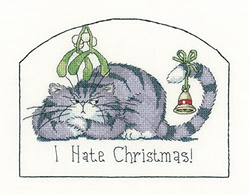 Heritage Kreuzstich Set Aida Ich Hasse Weihnachten (A), Zählmuster, CRHT1287-A, 18x13,5cm