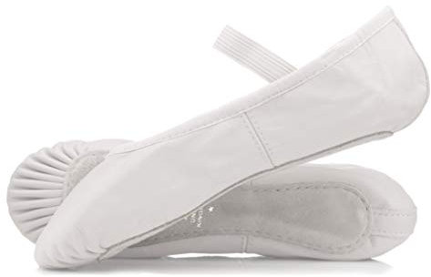 Roch Valley Ophelia Full Sole White Leather Ballet Shoes (White, 9.5c)