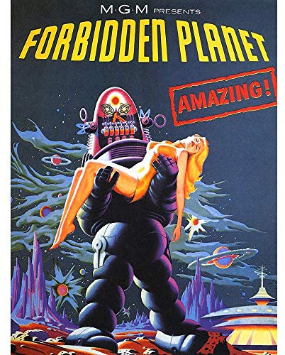Wee Blue Coo Film Movie Forbidden Planet Robot Rescue Art Print Poster Wall Decor Kunstdruck Poster Wand-Dekor-12X16 Zoll