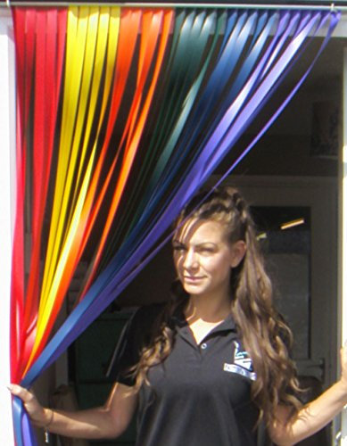 Holland Plastics Wohnwagen-Türvorhang, Fliegengitter, Insektenschutz, Streifenvorhang -'Regenbogen' - 62cm breit