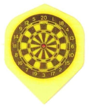MS-DARTSHOP Dart-Flight Nylon Standard Dartscheibe Gelb, 3 Satz = 9 Stück