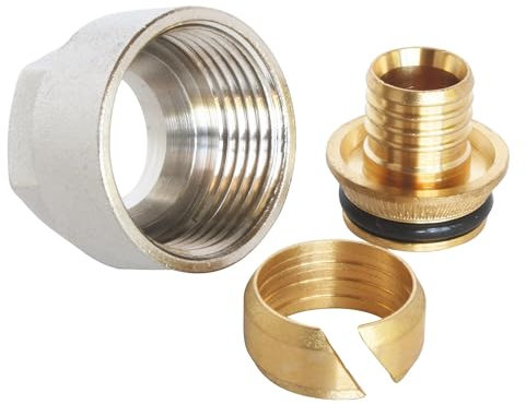 SOMATHERM FOR YOU, Raccord à compression 3/4 EK pour tube PER Ø16 - Installation facile et rapide, conforme aux normes ACS, idéal pour eau chaude et froide, couleur gris/argent