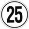 Geschwindigkeitsaufkleber 25 km/h, Ø 200 mm, Deutschland
