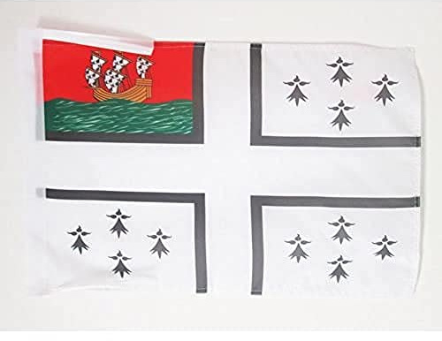 AZ FLAG City of Nantes Flag 45x30 cm Nantes 100D Polyester Cords | Indoor and outdoor use 12x18 in decorative flag double stitched seams and reinforced edges with ties