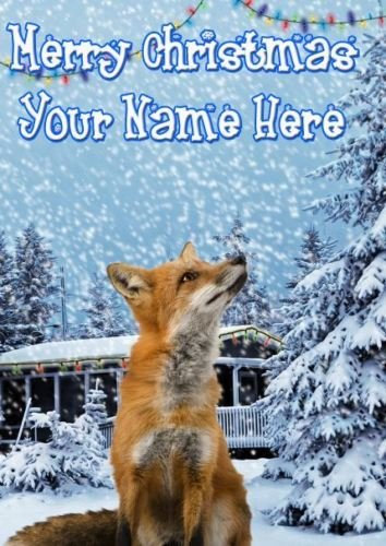 refPIDK35 Weihnachtskarte, A5, Fuchs, personalisierbar