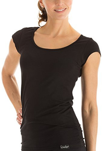 WINSHAPE Damen Fitness Freizeit Yoga Pilates Wtr4 Kurzarmshirt, Schwarz, S EU