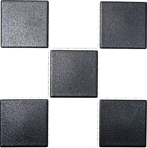 Mosaik Quadrat schachbrett schwarz/weiß rutschhemmend R10B Keramik rutschsicher anti slip rutschfest Küche Bad WC, Mosaikstein Format: 97x97x6 mm, Mattengröße: 298x298 mm, 10 Matten