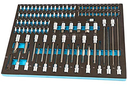 HBM 101 Pack Steckschlüssel- und Bit-Satz Schaumstoffeinlage für Werkzeugwagen