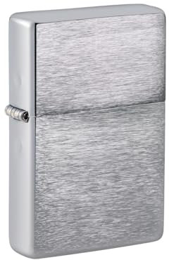 Zippo Sturmfeuerzeug - Vintage Case Brushed Chrome, Base Model - Nachfüllbar - Wiederverwendbar - Windfestes Design - Geschenkbox - Made in USA
