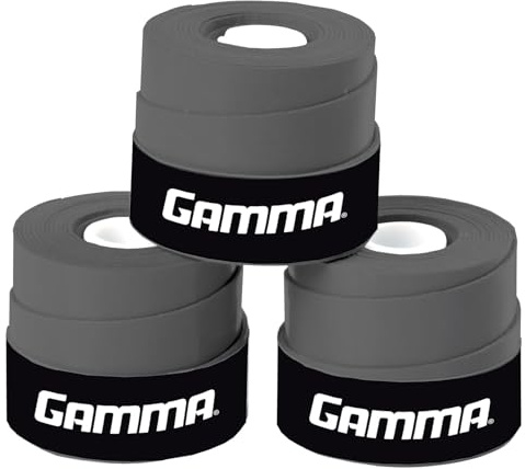 GAMMA Sports Supreme Overgrip for Tennis, Pickleball, Squash, Badminton, and Racquetball Racquets, 3-Pack, Grey