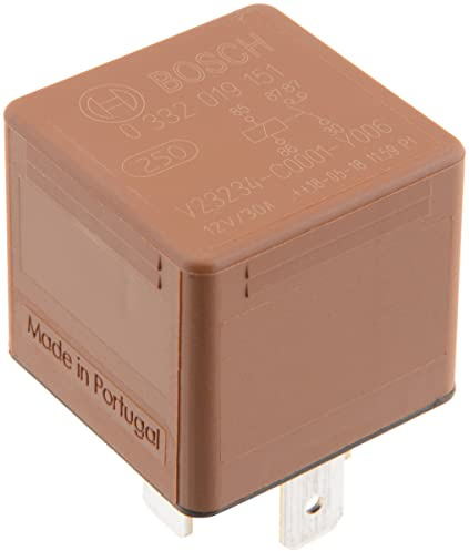 Bosch 0332019151 Mini Relay 12V 30A, 2x87, IP5K4, Operating Temperature from -40 Degree to 100 Degree C, 5 Pin Relay without Holder