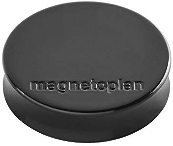 magnetoplan Ergo-Magnete, Medium | ØxH 30x8mm | 10 Stück, schwarz | Extreme Haftkraft von 700g | Für Kühlschrank, Whiteboard, Magnettafel