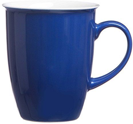 Ritzenhoff & Breker Doppio Kaffeebecher, 320 ml, Blauer Henkelbecher aus Porzellan, Mix & Match Geschirr, Indigo Blau