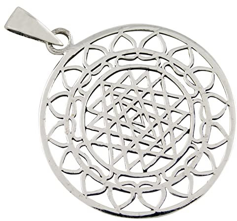 AFP Anhänger Sri Yantra heilige Geometrie 925 Sterling Silber AS-318