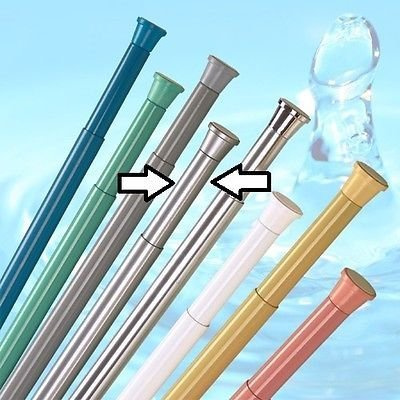 DUSCHVORHANGSTANGE 55-90 cm DUSCHSTANGE ** EXTRA KURZ ** JETZT GANZ NEU ** NUR BEI UNS ** SPRING SHOWER ROD EXTRA SHORT! (Silber matt)