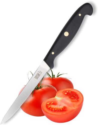Taylors Eye Witness Professional Series British Made Serrated Tomato Knife - 10cm Cutting Edge With An Ultra Fine, Toothed Blade, Precision Ground From High Carbon Stainless Steel.