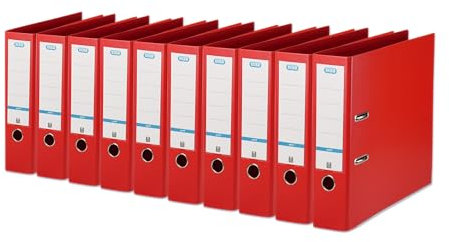 Elba Premium Akten-Ordner A4, smart Pro plus, 8 cm breit, Kunststoff Ordner, rot, 10 Stück