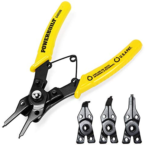 Powerbuilt 648598 Body & Changeable Jaws Combination Snap Ring Pliers (8 Piece)