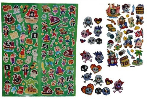 alles-meine.de GmbH 123 TLG. Set ! Sticker - Wandtattoo/Fensterbild Pirat selbstklebend Tattoo