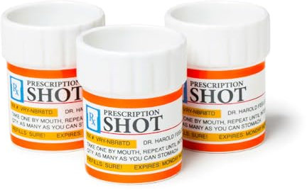 BigMouth Inc The Prescription Shot Glass Set Schnapsglas, Orange und Weiß, 3