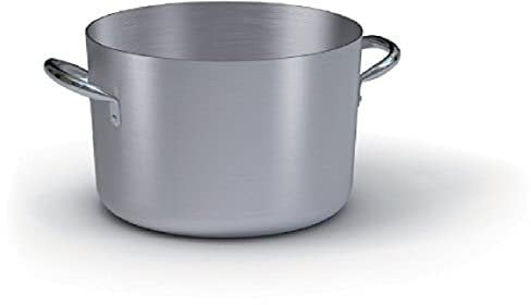 BALLARINI 7020.24 Casseruola Alta, Due Maniglie in Alluminio Crudo, 24 Cm