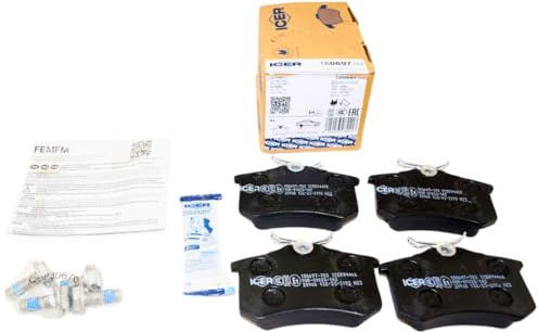 ICER Brakes Compatible with Select VW Volkswagen Audi Vehicles: Rear Disc Brake Pads Set 180697-703 OE# 1J0-698-451-R