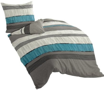 Bierbaum Bettwäsche 6472, Mako-Satin, Designed in Germany, silber 09, 135x200 + 80x80 cm