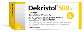 Dekristol 500 I.E. Vitamin D Tabletten für Kinder, Säuglinge und Erwachsene 100 Tabletten