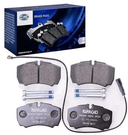 HELLA 8DB 355 005-421 Bremsbeläge - inkl. Warnkontakt - C4076 | Kompatibel mit: FORD TRANSIT Bus, TRANSIT Kasten, TRANSIT Pritsche/Fahrgestell, TRANSIT TOURNEO Bus