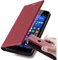 cadorabo Coque pour Nokia Lumia 535 en Rouge DE Pomme - Housse Protection avec Fermoire Magnétique, Stand Horizontal et Fente Carte - Portefeuille Etui Poche Folio Case Cover