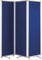 magnetoplan | 3-Paneel Raumteiler Faltwand mit Rollen 1800 x 1810 x 370 mm | Mobile Trennwand | Ausstellungs-Sichtschutz | Büro-Raumteiler, 1105303, Rahmenfarbe: altweiß| Wandfarbe: royalblau