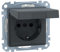 Schneider Electric Merten ‎MEG2414-0414 SCHUKO-Steckdose mit Klappdeckel, IP44, Berührungsschutz, Schutzkontaktsteckdose,Schraub- Liftklemmen, anthrazit, M-SMART