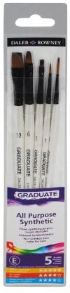 Daler Rowney - 212550001 - Kit De Loisirs Créatifs - Ensemble Classique De 5 Pinceaux Synthétiques Graduate