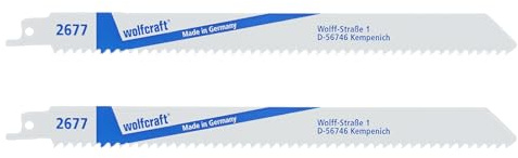 wolfcraft 2677000 2 Säbelsägeblätter für Extreme Belastungen, Schnitttiefe 5 - 190 mm, 0 W, 0 V, 2 Stück