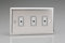 Varilight Eclique 2 3-Gang 1-Way Remote/Tactile Touch Control Master LED Dimmer 3 x 0-100W (Max 10 LEDs) Mirror Chrome JCE103