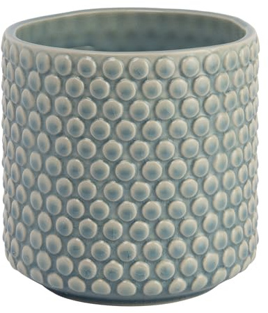 Bloomingville Mit erhöhtem Punktemuster, Steingut, Himmelblau, 15,2 cm