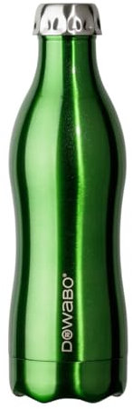 Dowabo Thermoskanne Schwarz, Doppelwandig, Vakuum isoliert, wiederverwendbare Trinkflasche Grün Größe , 500 ml