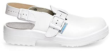 Abeba 1000-42 Sicherheitsschuh - Arbeitsclog - Classic - Genarbtes Leder und Mikrofaser - Antistatisch - Größe: 42 - Farbe: Weiß