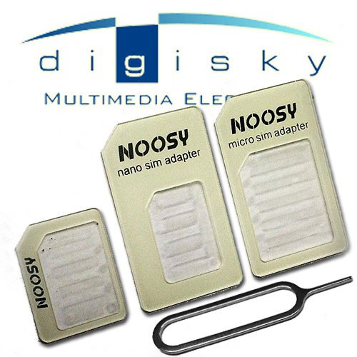 Digisky Nano SIM Adapter Set für iPhone 5 5S / Nanosim Adapter auf Micro Sim und normale SIM-Karte inkl. Pin Nadel Sim-Karten-Pin Simnadel