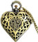 JewelryWe Muttertagsgeschenk Damen Steampunk Taschenuhr Herz Medaillon Design Uhranhänger Quarz Kettenuhr Uhr mit Halskette Kette