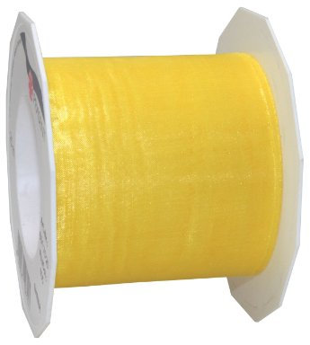 Präsent C.E. Pattberg Sheer Organzaband gelb, 25 m Geschenkband zum Einpacken von Geschenken, 72 mm Breite, Zubehör zum Dekorieren & Basteln, Dekoband